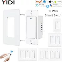 Tuya Smart Life WiFi Timer Light Switch Wall Button Pusher On Off 220V Wireless US AU Standard 2 3 4 Gang Two Way Remote Control