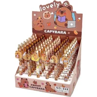 6/48Pcs/Lot Cartoon Cute Capybara Series Ball Pen Mechanical Pencil Gel Pen Stationery Student Supplies Stationery Wholesale