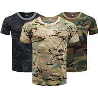 Tactical Camouflage Shirt Short Sleeve Men's Quick Dry Combat T-Shirt Military Army T Shirt Camo Outdoor Hiking Hunting Shirts