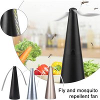 Outdoor Fly Bug Repeller Kitchen Dining Table Meal Pest Fan Desktop Tabletop Electric Battery Operated Food Protector Tool