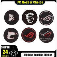 PC Case Host Fan Sticker ROG AORUS Logos Label Gold-plated Cooling Fan Stick Chassis Sticker GPU Decorative Sticker