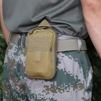 Tactical MOLLE Storage Waist Bag EDC Portable Partition Layer Design Coin Purse Key Storage Bag, Outdoor Sports Phone Waist Bag