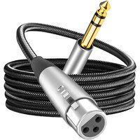 Nku XLR(3-pin) To 1/4 Inch TRS Cable 6.5mm Male To XLR Female Stereo Balanced Cable Interconnect Cord for Guitar Mic Speaker