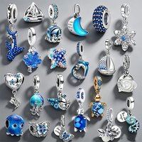 Hot Sale Ocean Charm Beads Whale Shark Turtle Starfish Spacer Beads Fit Original Bracelet DIY Jewelry Gifts for Women