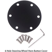 【F】Aluminum 6 Hole Steering Wheel Horn Button Delete Plate Cover 3.35" X 0.06" X 3.35" Auto Accessories Tools