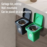 Bathroom wall mounted trash can ashtray, household wall mounted trendy covered ashtray, anti fly ash