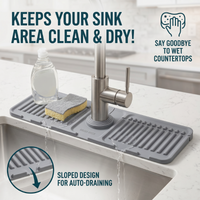 Silicone Faucet Splash Pad Multipurpose Toilet Soap Storage Slope Design for Rapid Drainage Kitchen Foldable Drainage Mat