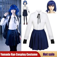 Yamada Ryo Costume Anime Bocchi The Rock Cosplay Skirts Shirt Blue Wig Full Sets For Women Girl Party Carnival Halloween Uniform