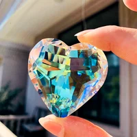 45mm AB Color Crystal Heart Prism Suncatcher Pendant Rainbow Hanging Chandelier Parts Window Wedding DIY Decor Light Catcher