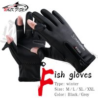 AliExpress WALK FISH Cycling Gloves Men Winter Two Fingers Exposed Sports Touch Screen Fleece Thickened Fishing Warmth Skiing Waterproof