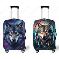 Galaxy Wolf Dreamcatcher Print Luggage Cover for Travel Anti-dust Suitcase Covers Elastic Trolley Case Cover