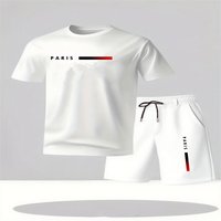2026 New Men's Summer Short Sleeved T-shirt Set Fashion Two-piece Sportswear Casual Shorts Sportswear Men's Sportswear Set