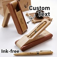Custom Name Pen Set-Fountain Pen And Wooden Stand,Personalized Teacher Pens,Customizable Fountain Pens,Teacher'S Day Gifts