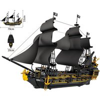 Large Pirates The Black Pearl Ship Building Blocks Set MOC Movie Series Boat Model Bricks Kids Assembled Toys Gifts For Boys