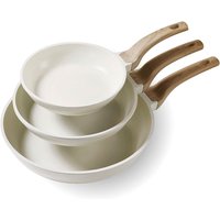 3PCS Nonstick Frying Pan Set 20/24/28cm White Ceramic Coating Skillet Set Omelette Chef's Pans Induction Cooking Pot Cookware