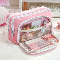 Multi Layer Pencil Case Large Capacity Kawaii Pen Box Cute Pen Holder Pouch for Students Back to School Stationery Supplies