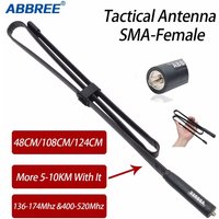 ABBREE CS Tactical Antenna SMA-Female Dual Band VHF UHF Foldable For Walkie Talkie Baofeng UV-5R BF-888S UV-5RH Quansheng UV-K5