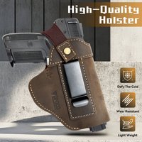 2025 IWB/OWB Leather Holster for Glock 17/19/23/26/42/43X, Taurus G2/G2C/G3C, Concealed Carry Gun for Most Size Pistols Compact