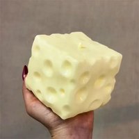 & Jumbo Cheese Cube Stress Ball Big Cheese Shapeable Squeeze Ball Non-Bounce Fidget Toy ASMR Sensory Anti-Stress Festival Gift
