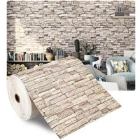 70cmx1m 3D Wall Sticker Imitation Brick Bedroom Home Decor Waterproof Self-adhesive DIY Wallpaper for Living Room