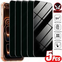 5Pcs Anti-Spy Screen Protector For iPhone 11 12 13 14 15 16 17 Pro Max 14 15 16 Plus 16e 17 Air Tempered Glass Privacy Film