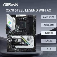 ASRock X570 STEEL LEGEND WIFI AX Motherboard Support 5500 5600 5600X 5700X 5700x3D 5800x3D CPU 4xDDR4 128GB AMD AM4 HDMI ATX