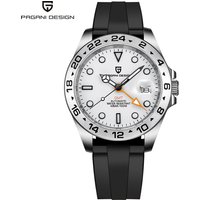 PAGANI DESIGN Men Mechanical Watch Automatic DG5833 Rubber Strap Fashion Sapphire 100m Waterproof GMT Watch Reloj Hombre PD1682