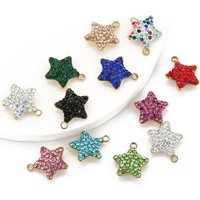 5pcs 11mm Stainless Steel Micro Rhinestone Colorful Star Charms Pendant for DIY Earrings Necklace Bracelet Luxury Jewelry Making
