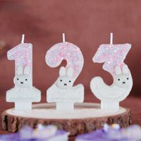 Creative Pink Miffy Birthday Digital Candle Party Supplies Creative 0-9 Candle Cake Decoration Girl Birthday Party