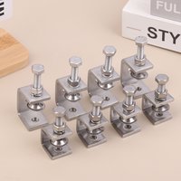 HOT! 2/4Pcs Stainless Steel C-clamp Jaws Corrosion-resistant Rust-proof Adjustable Positioning Screw For Desk Fixed Holders