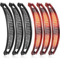 6 Pieces Hair Combs Banana Hair Clip Grip Comb Fishtail Ponytail Banana Clip Hair Clips for Women Hair Accessory