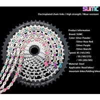 SUMC Dual-Color 8/9/10 Speed Bicycle Chain Modification Suitable for Mountain Bikes Road Bikes Folding Bikes - 130mm L
