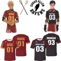 The Foxhole Court Edgar Allan Ravens Lacrosse Jersey Cosplay MORIYAMA KNOX T-shirt 3D Printing Men Women Clothes