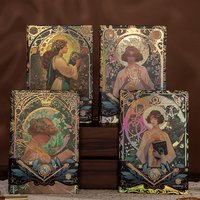 Renaissance A5 Notebook,Oil Painting Hardcover Illustrations,Full-Color Handbook,128 Sheets/Book,100GSM,Professional Handbook