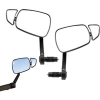 1 Pair Bicycle Handlebars Plugs Rearview Mirror Double Lenses Bike Mirror 360 Degree Rotatable Adjustable Wide Angle Mirror