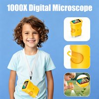 1000X Handheld Microscope for Kids 4K 2.0" Screen Rechargeable Mini Pocket Digital Microscopes Portable Science Toy Microscope