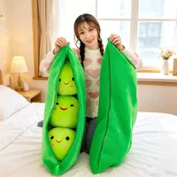 Creative Pea Pod Plush Toy Funny Dutch Bean Stuffed Doll Birthday Gift For Girls Doll Machine Toy Home Bedroom Decor Wholesale