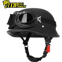 Motorcycle Half Helmet German Leather Vintage Helmet Casco Moto Motorcycle Open Face Helmet Biker Pilot DOT Certification S-XXL