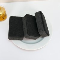 5Pcs Black and Gray Cleaning Sponges - Powerful Stain Removal and Oil Absorption, Specially Designed for Kitchen Use