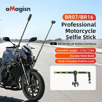 aMagisn 1.5m(59.0 inches) / 1.1m(43.3 inches) Motorcycle Selfie Stick for GoPro DJI Insta360,1/4” Invisible Telescopic Pole