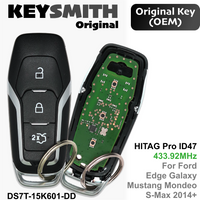 KEYSMITH OEM Original Keyless Smart Key Fob 3-Button DS7T-15K601-DD 434MHz ID49 For Ford Ecosport Fiesta Focus Galaxy Mondeo S-M