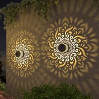 Solar Outdoor Wall Lamp - Waterproof Mandala Pattern Motion Sensor, Concentrated Light Iron Lantern, Wall-Mounted Courtyard