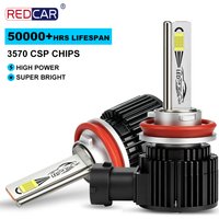 2PCS H8 H11 LED Canbus H7 9005 9006 Fog Light Bulbs 80W 20000LM Wireless CSP LED Headlight Auto Lamp for Car Driving 6000K White