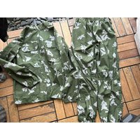Russian Yellow Flower Camouflage Uniform Men Summer Thin Suit Jacket+Long Pants
