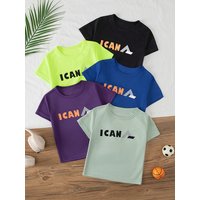2/5-piece summer children's multi-color quick drying casual short sleeved shorts set for boys and girls sporty and comfortable T