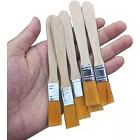 50Pcs Nylon Brushes Short Wooden Handle Art Paint Brushes for Watercolor Painting Wall Touch Up Art Supplies Cleaning Tools