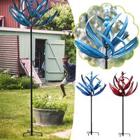 Retro Metal Windmill Garden Spinner Iron Wind Powered Kinetic Sculpture Lawn Stake Yard Decoration Outdoor Pastoral Ornam