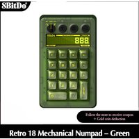 8BitDo Retro 18 Mechanical Numpad - Jade,Bluetooth/2.4G/Wired Numpad Calculator Mode 18 Keys ,Game Accessories for PC Android