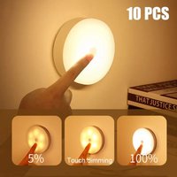 LED Touch Night Light 500mAh Battery USB Rechargeable Wireless Led Lamp Magnetic For Bedroom Bedside Table Lighting