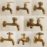 Tuqiu Messing Wasserhahn Garten Lätzchen antike Messing Drachen geschnitzte Waschmaschine Wasserhahn Outdoor Wasserhahn Single Cold Tap